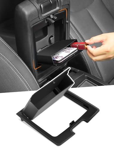 Savadicar One-Touch Hidden Storage Organizer Compatible with 2011-2018 Jeep Wrangler JK JKU, Center Console Concealed Box for Secret Extra Space, Interior Armrest Accessories, Black