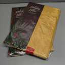 2 x Newbridge Christmas Carol Holiday Noel Damask Fabric Tablecloth, 52 x 52 Inch Square, Gold, Holly Leaf Poinsettia Weave, Wrinkle Free Soil Resistant Easy Care Table Cover