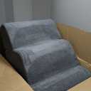 Dog Stairs for High Beds with Tunnel, 5-Step Dog Steps for Small Dogs and Cats, Foldable Pet Stairs for High Bed Climbing, Non-Slip Balanced Pet Step Indoor, Dark Grey