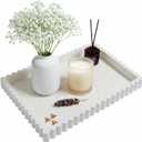 Extra Large Square Concrete Decorative Tray for Coffee Table Tray Decor  Ottoman Tray for Living Room - Bandejas Decorativas  Coffee Table Trays Decorative Centerpiece (Cream)