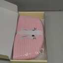 OIAHOMY Gift Basket with Handle, Personalized Baby Basket for Kids, Woven Rope Gift Empty for Toys, Baby Treasure Hunt Baskets with Wooden Card for Boys and Girls - Pink & White (7.9"D x 5.9"W x 5.9"H)