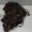 Brown Curly Mullet Wigs for Men 80s Long Curly Hippie Rocking Party Cosplay Costume Anime Hair Wig
