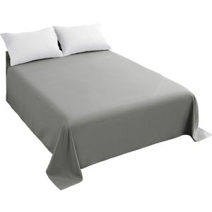 Sfoothome Gray Bedding Top Sheet - Flat Sheet for Queen Mattress - Softer Than Egyptian Cotton