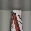 Digital Energy 15-FT 7 Outlet Metal Surge Protector Power Strip 14 AWG Extension Cord, 1350 Joules, Heavy Duty Workshop Mountable Built in Cord Management, Red