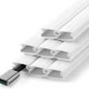 136in Cord Hider for Wall Mount TV, White Wire Covers for 1 Mini Cords, YCLYC 8Pack Cable Hider Kit, Paintable Power Wall Cord Cover, Wire Hiders for TV on Wall Cable Raceway - L17in W0.6in H0.36in (Small)