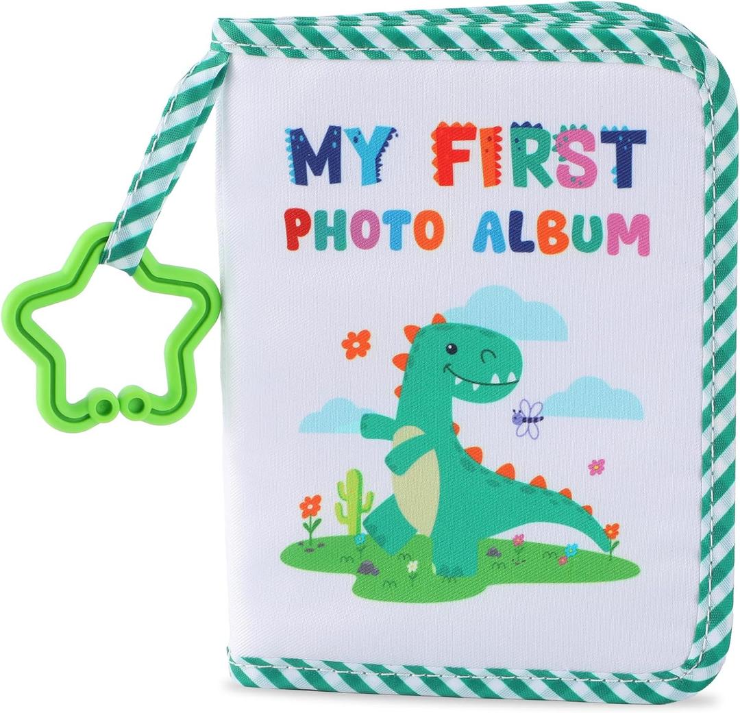 Baby's My First Family Album Soft Photo Cloth Book Dinosaur My First Book of Photos Dino Baby Memory Album Gift Holds 4x6 Pictures for Babies Newborn Toddler & Kids Baby Shower