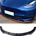 Front Bumper Lip Front Spoiler Front Wing Fit for Tesla Model Y Accessories 2020 2021 2022 2023 2024 (Matte Carbon Fiber Pattern)