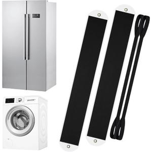 Appliance Furniture Sliders for Heavy Duty Carpet/Hardwood - 660lb Capacity 2-Pack, Thick Non-Scratch Moving Pads for Refrigerators, Safes - Reusable Appliance Mover with Pull Straps (2.5ft) (6.7IN*30IN)