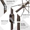 7.5Ft/9Ft Patio Umbrella, UV Protect Pool Umbrella with Heavy Duty Pole,Outdoor Umbrella with Push Botton Tilt & Crank