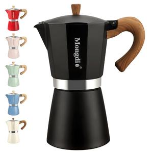 Mongdio Stovetop Espresso Maker Moka Pot, Cuban Coffee Maker Stove top coffee maker Moka Italian Espresso Greca Coffee Maker Brewer Percolator, 12 Espresso Cups, 20 oz - Black