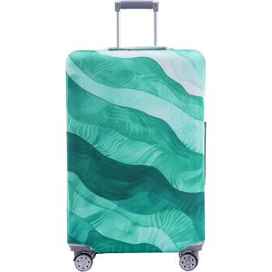 Travelkin Luggage Covers For Suitcase Tsa Approved, Suitcase Cover Protector Fit 22-25 Inch Luggage (M, Emerald Wave)