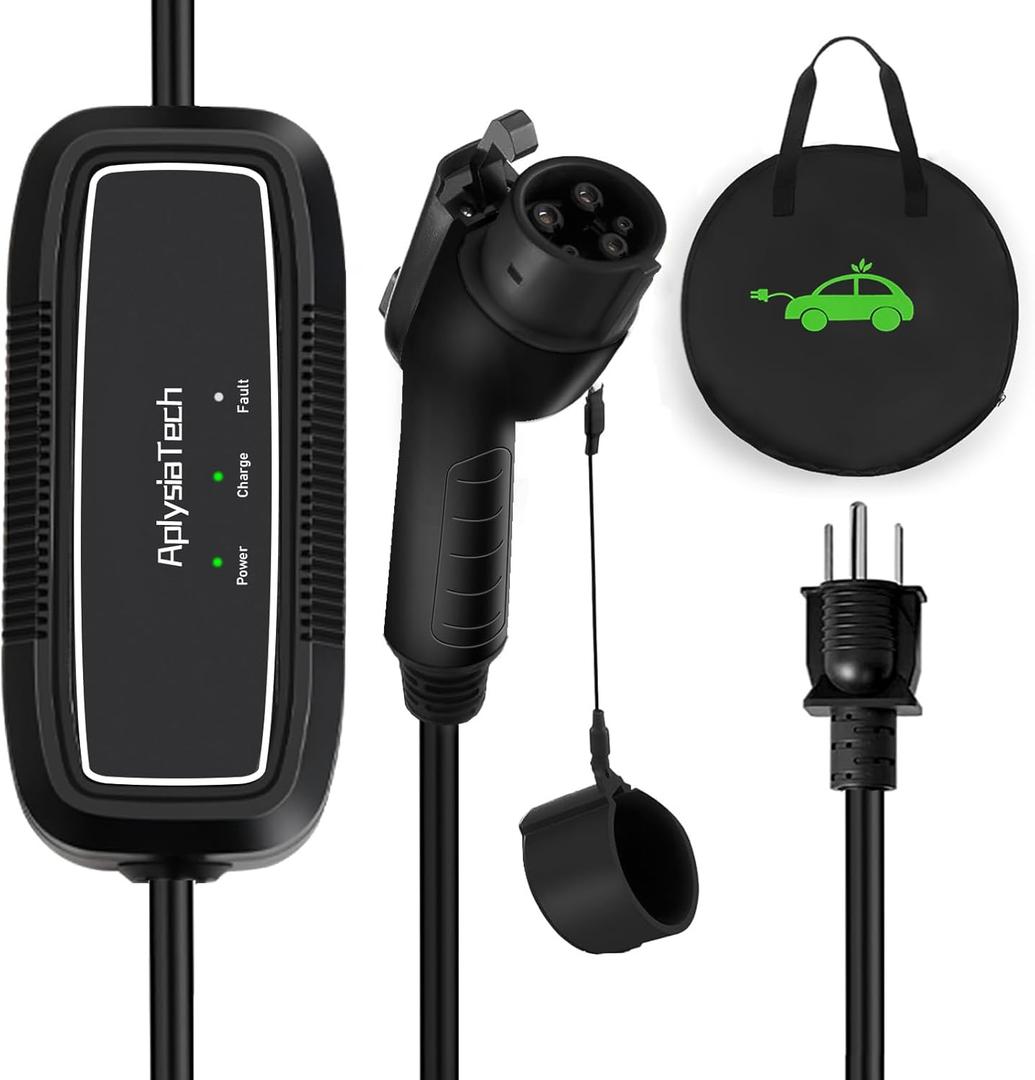 Portable EV Charger Level 1, 15Amp 110V, Electric Vehicle Charger with 21Ft Extension Cord,NEMA 5-15P for Plug-in Home EV Charging Station,Compatible with SAE J1772 EVs(Tesla Need Adapter)