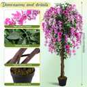 Thiccywoov 1 Pack 5ft Artificial Wisteria Tree Tall Fake Tree with Cement Base Pot Faux Floor Plant Decoration for Indoor Outdoor Home Office Housewarming Gift(Rosy Pink)