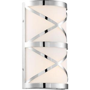 NUVO 60/6841 Sylph Vanity Polished Nickel Finish with Satin White Glass, 2 Light