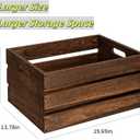 20" L Oversize Wooden Crates For Storage, Wood Milk Crates Of Farmhouse Vintage Brown ,Vinyl Record Storage Crates,Extra Large Size Rustic Decration Wood Storage Crates (Vintage Brown)