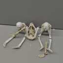 Halloween Skeleton Statues Set of 3  See No Evil, Hear No Evil, Speak No Evil, Resin Skull Figurines for Gothic Home Decorations, Shelf Mantel Decor, Tabletop Halloween Decor Indoor (3-Piece Set)