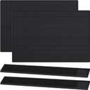 4 Pcs Thick Rubber Bar Mats for Bartending, Durable Non-Slip Spill Mat for Countertop, Home Kitchen, Coffee Bars, and Restaurants Accessories, Black(18" X 12"+24" X 3")