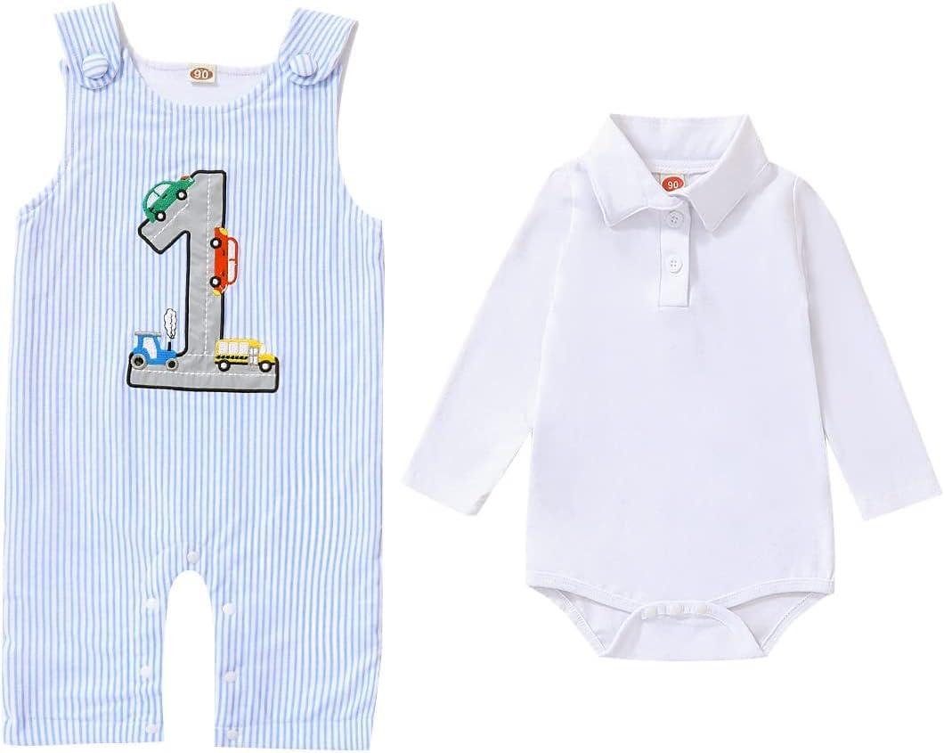XIFAMNIY Infant Baby Boy 1st Birthday Striped One-Piece Sleeveless Cotton Romper Summer Jumpsuit Clothes