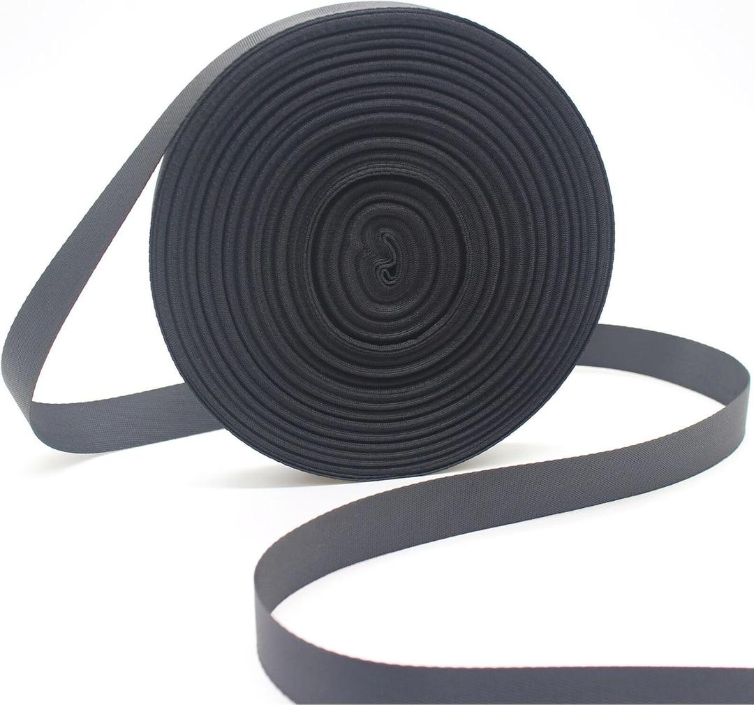 ZHFMILY 1 inch Black Nylon Webbing Straps for Sewing 50 Yards 25mm Heavy Canvas Webbing Strap with Buckles for Bags-Lawn Chair Replacement-Hammock-Pet-Crafts & Projects Supplies