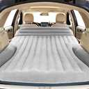Ciremiv SUV Air Mattress, Double-Sided Thick Flocked Car Air Mattress with Built-in Pump & Pillow, Complete Sleeping Accessories for Auto Camping & Road Trips 76"L x 50"W x 6"Th（Light Grey）