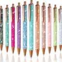 Epakh 11 Pcs Fancy Pens for Women Glitter Sparkly Pretty Metal Retractable Pens Black Ink Medium Point 1.0 mm Cute Christmas Gift for Journaling Women Girls School Office Desk(Sequin Style)