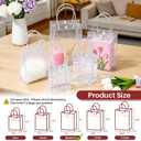 MAQIHAN Clear PVC Gift Bags with Handles - 10PCS Small Party Favor Bags Transparent Party Favour Plastic Gift Bag Tote Goodie Bag Bulk Pvc Plastic Bags with Handles for Gifts(Small Size 5.9 x 7.8 In)