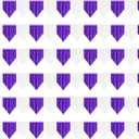 6p Banner Metallic Foil Fringe Wall Hanging Tinsel Fringe Banners backdrop for Parade Floats Garland Wedding Birthday Parties Graduation Lavender Bridal Shower Engagement Part Decoration(White Purple)