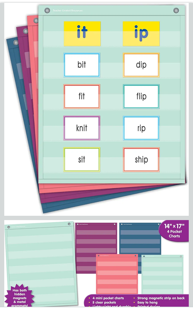 Teacher Created Resources Oh Happy Day Magnetic Mini Pocket Charts (14" x 17") (TCR20107)