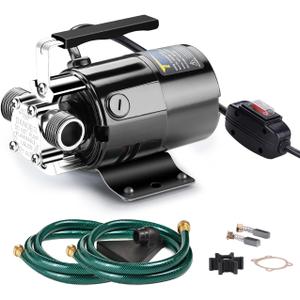 Water Transfer Pump, 110v Utility Pump, 1/10HP 330GPH Portable Electric Sump Transfer Water Pump with 2 * 6ft Water Hose Kit For Water Removal
