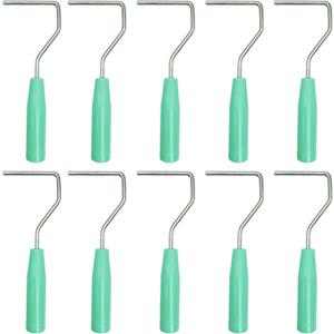 10 Pack Paint Roller Frame Fits for 3-4 Inch Rollers, 8 Inch Long Paint Roller Handle, Painting Supplies for Wall House Homes, Green