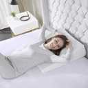 Sleep Philosophy Memory Foam Pillow Ergonomic Support Cushion with Machine Washable, Removable Super Soft Cover, White Wedge 22''L x 24''W x 7''H, 22x24x7"