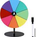 Airpark Prize Wheel Dry Erase 8 Inch Spinning Wheel for Prizes All Metal Tabletop Roulette Wheel of Fortune for Party Birthday Wedding Housewarming Christmas New Year Graduation and Carnival Games