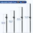 Vondynote Set of 2 Speaker Poles for Subwoofer Extended Speaker Pole Only Fits Subwoofers with 35mm Pole Mount, 32.8"-51.1" Height Adjustable