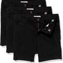 Amazon Essentials Girls' School Uniform Shorts for Kids, Pack of 3, Black, 14