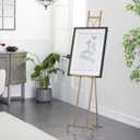 Deco 79 Metal Display Easel Large Adjustable 3 Tier Floor Standing Easel with Chain Support, Display Stand 16" x 19" x 57", Gold