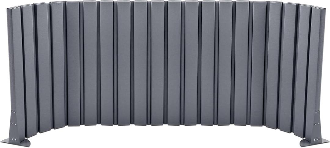 AmazingSpark 1 Pcs 48" X 10' Soundproof Room Divider Panel, Foldable Acoustic Partition Wall with Stand and Straps, Freestanding Privacy Screen for Office Study Bedroom Studio Library(Grey)