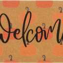 Hello-Pumpkin-Welcome-Doormat Artificial Coir Welcome Mat Fall Door Mat Harvest-Festival Front Door Mat for Entrance 17 x 29 Inch