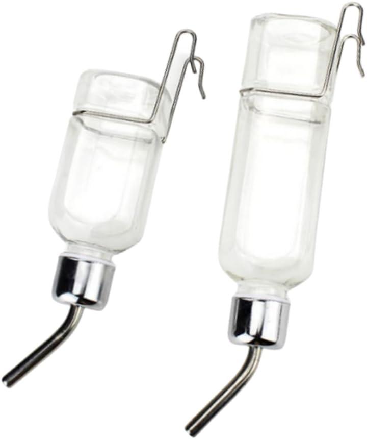 2 Pcs Pet Cage Water Bottle No Drip Small Animal Water Bottle, Hanging Waterer for Rabbit, Guinea Pig, Hedgehog, Squirrel, Rat, Chinchilla, Hamster Dispenser Bottle