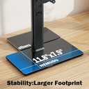 Single LCD Computer Monitor Free-Standing Desk Stand Mount Riser for 13 inch to 32 inch screen with Swivel, Height Adjustable, Rotation, Vesa Base Stand Holds One (1) Screen up to 77Lbs(HT05B-001)) (Black)
