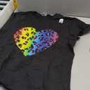 Heart Rainbow Cheetah Leopard Tiger Print T-Shirt.L