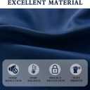DONREN Navy Blue Blackout Curtain Panels for Small Window - Thermal Insulated Room Darkening Rod Pocket Curtains for Bedroom (42 by 45 Inch,2 Panels)