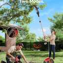 DeForce 2-in-1 Cordless Electric Pole Saw, for Milwaukee M18 18V Battery, Brushless 8.1" Mini Chainsaw for Tree Trimming, Battery Powered Pole Saw, 16 ft Max Reach, with Extension Pole (Bare Tool Only)