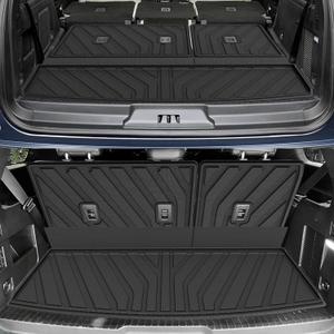 Original 2018-2024 Expedition Cargo Mat & Backrest Mat for Ford Expedition (Not for Max Model) - Custom Fit Trunk Liner and 3rd Row Seat Back Cover All Weather Car Accessories
