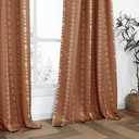 Terracotta Boho Blackout Curtains 84 Inch Long for Bedroom Living Room, Rust Burnt Orange Floral Decorative Patterned Drapes, Rustic Western Farmhouse Black Out Window Panels, Set of 2