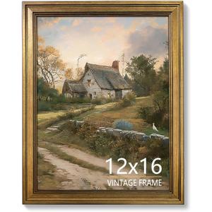 12x16 Picture Frame Vintage Gold for Wall Mount, 12X16 - 1 Pack