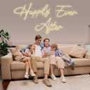 Super Large Neon Sign Happily Ever After with Dimmer, Art Decorative Neon Lights for Bedroom, Wedding, Birthday, Home Wall Decor, Bachelorette Party (60.26"X12.52")