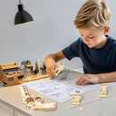 3D Wooden Puzzles for Adults,Wooden Toy for Kids and Adults,Model Building Kit,Educational Brain Teaser,Best Educational Christmas Birthday Day Gift for Friends (Wooden Revolver)