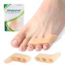 Welnove Gel Pinky Toe Separators - 8 Pack Pinky Toe Spacers, Bunion Cushions Pads for Women＆Men, Silicone Little Toe Protectors for Preventing Rubbing & Relieve Pressure - FSA/HSA Eligible (Beige)