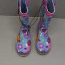 mysoft Kids Rain Boots for Girls Boys Toddler Waterproof Rubber Cute Printed with Easy-On Handles (11 Little Kid, Colorful Flower)