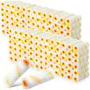 Leumoi 500 Pcs 4 Inch Paint Roller Mini Rollers Covers 1/2" Nap Microfiber Roll Covers Bulk, Small Home Repair Tools Refills House Painting Supplies Household for DIY(Yellow)
